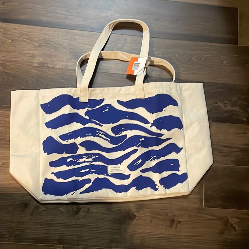Clarins Blue Wave Cream Tote Bag